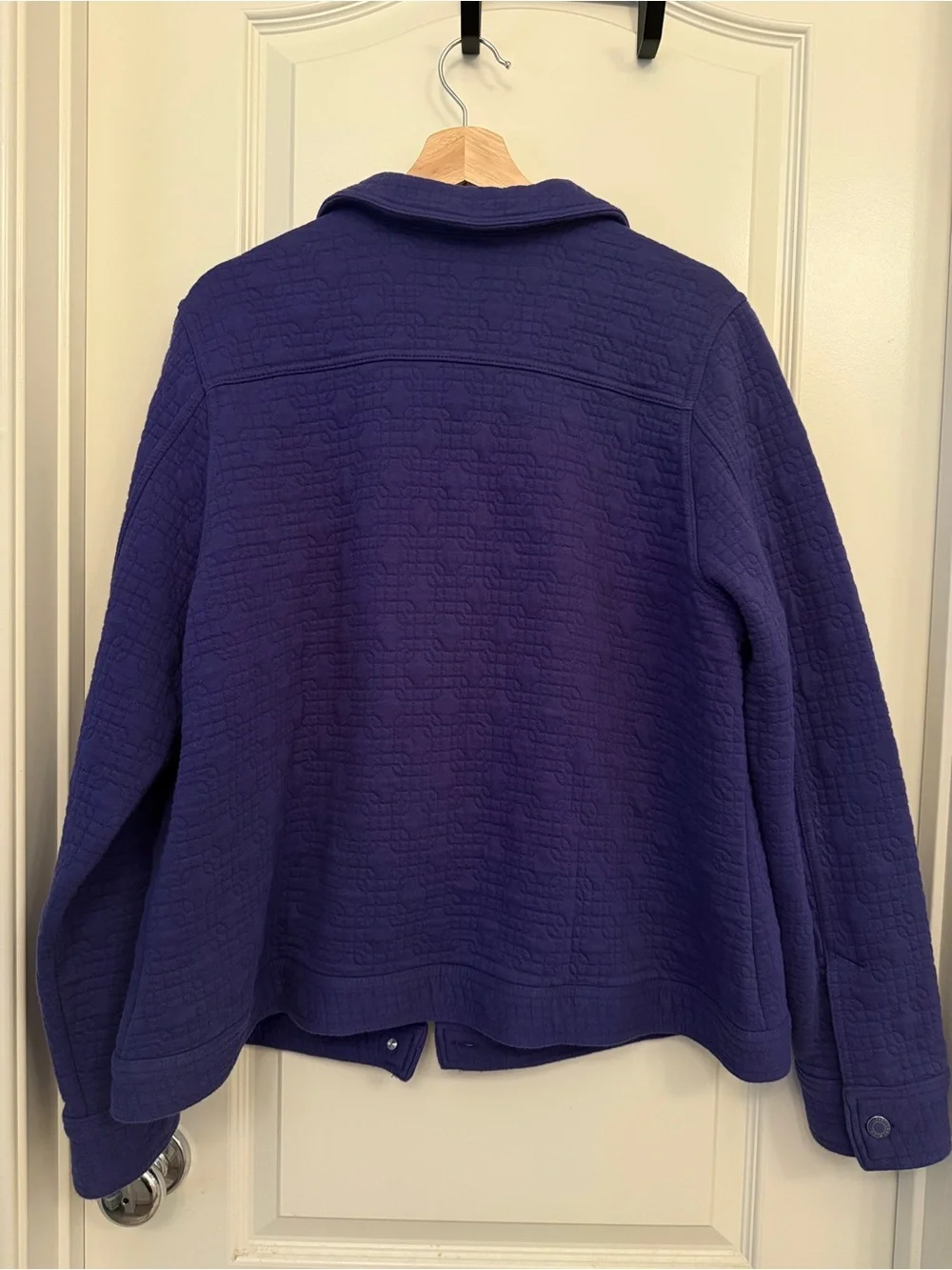 Isaac Mizrahi Deep Purple Quilted Snap-Front Jacket